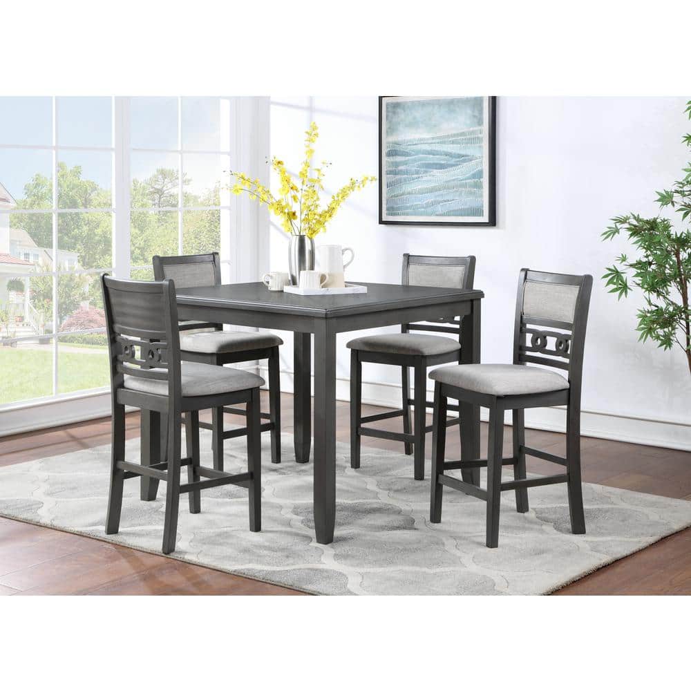 Gia Gray Wood 5-Piece Counter Height Dining Set