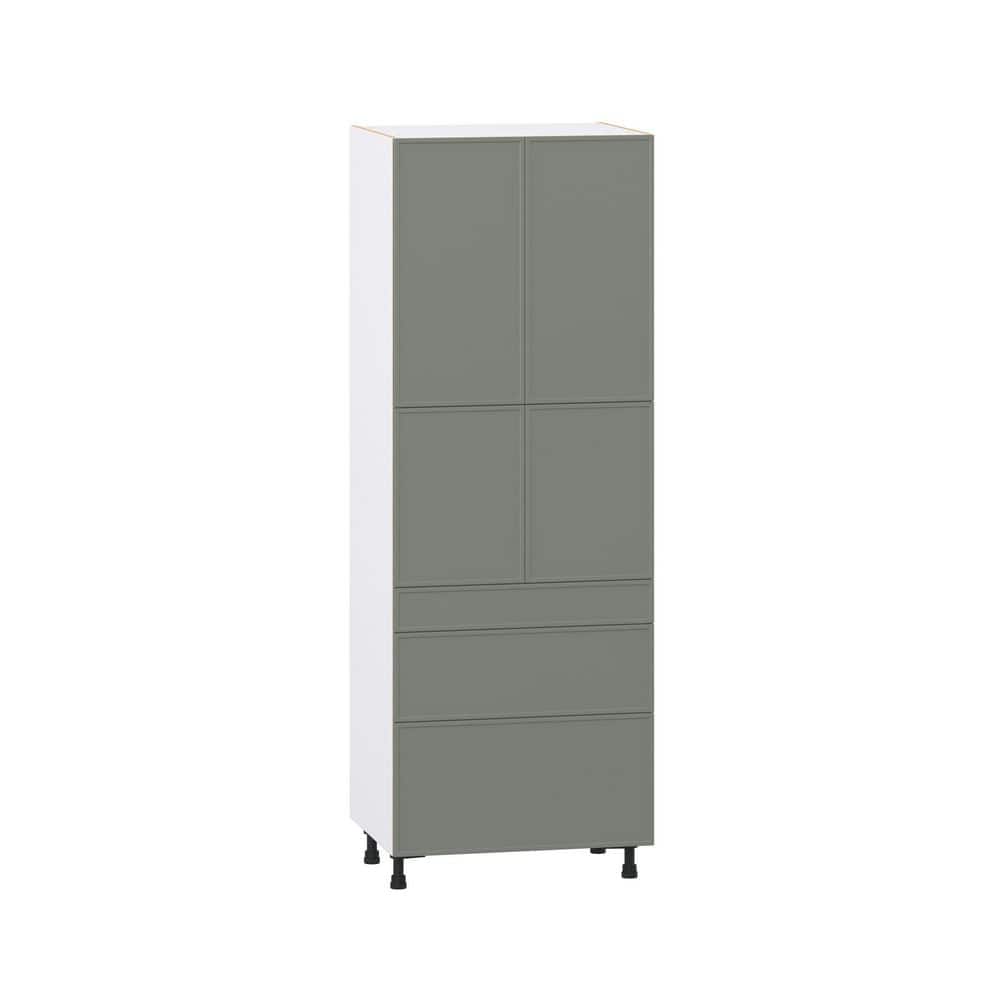 Fairview 30 in. W x 24 in. D x 84.5 in. H Assembled Slim Shaker Pantry Kitchen Cabinet in Moss Green with 3-Drawers price history on PriceWatchPro
