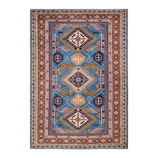 Solo Rugs Tribal One-of-a-Kind Bohemian Light Blue 4 ft. 10 in. x 7 ft. 1 in. Tribal Area Rug