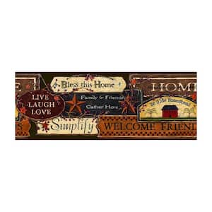 Best of Country Country Sign Border Green/Burgundy Wallpaper Border
