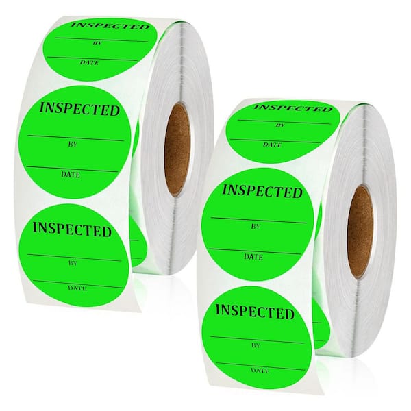 2000 Pieces Circle Inventory Labels Fluorescent Green 2 Quality Control Writable Stickers, Shipping Control Organization