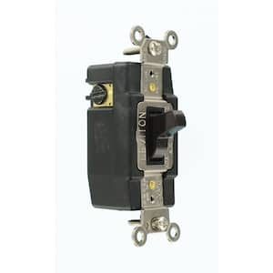 30 Amp Industrial Grade Heavy Duty Single-Pole Double-Throw Center-Off Maintained Contact Toggle Switch, Brown