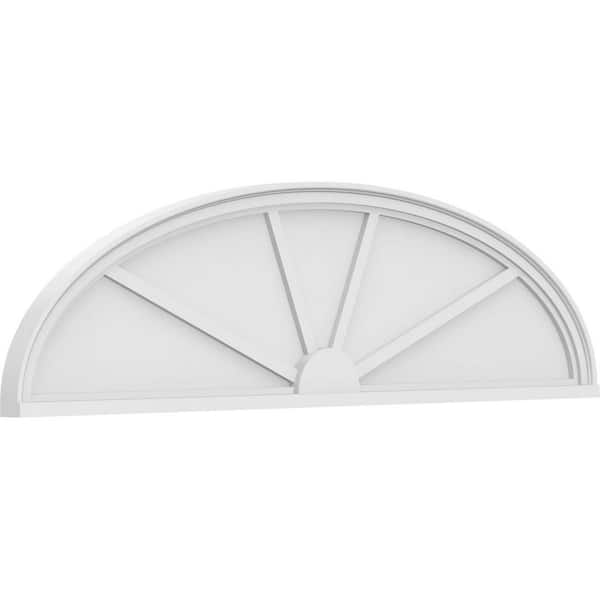 Ekena Millwork 62-in. W x 16-1/2-in. H x 2-in. P Elliptical 4 Spoke Signature Urethane Pediment, Primed Tan