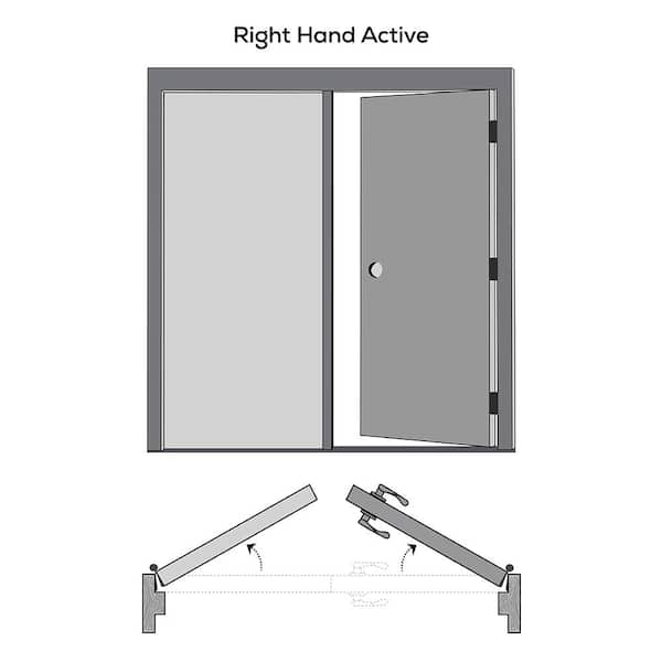 60 in. x 80 in. Right Hand Active Primed MDF Glass 10-Lite Clear True  Divided Prehung Interior French Door