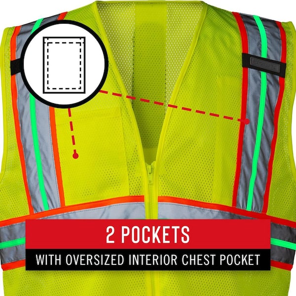 Coast Yellow Polyester High Visibility (Ansi Compliant) Enhanced Visibility  (Reflective) Safety Vest (L/Xl)