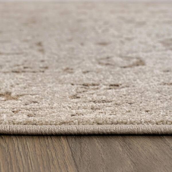 Textured Abedallion Earth Indoor High-Low Area Rug 5 ft. x 7 ft. Beige