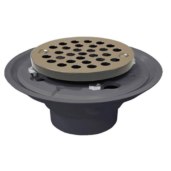 JONES STEPHENS 2 in. x 3 in. PVC Shower Drain/Floor Drain with 4 in ...