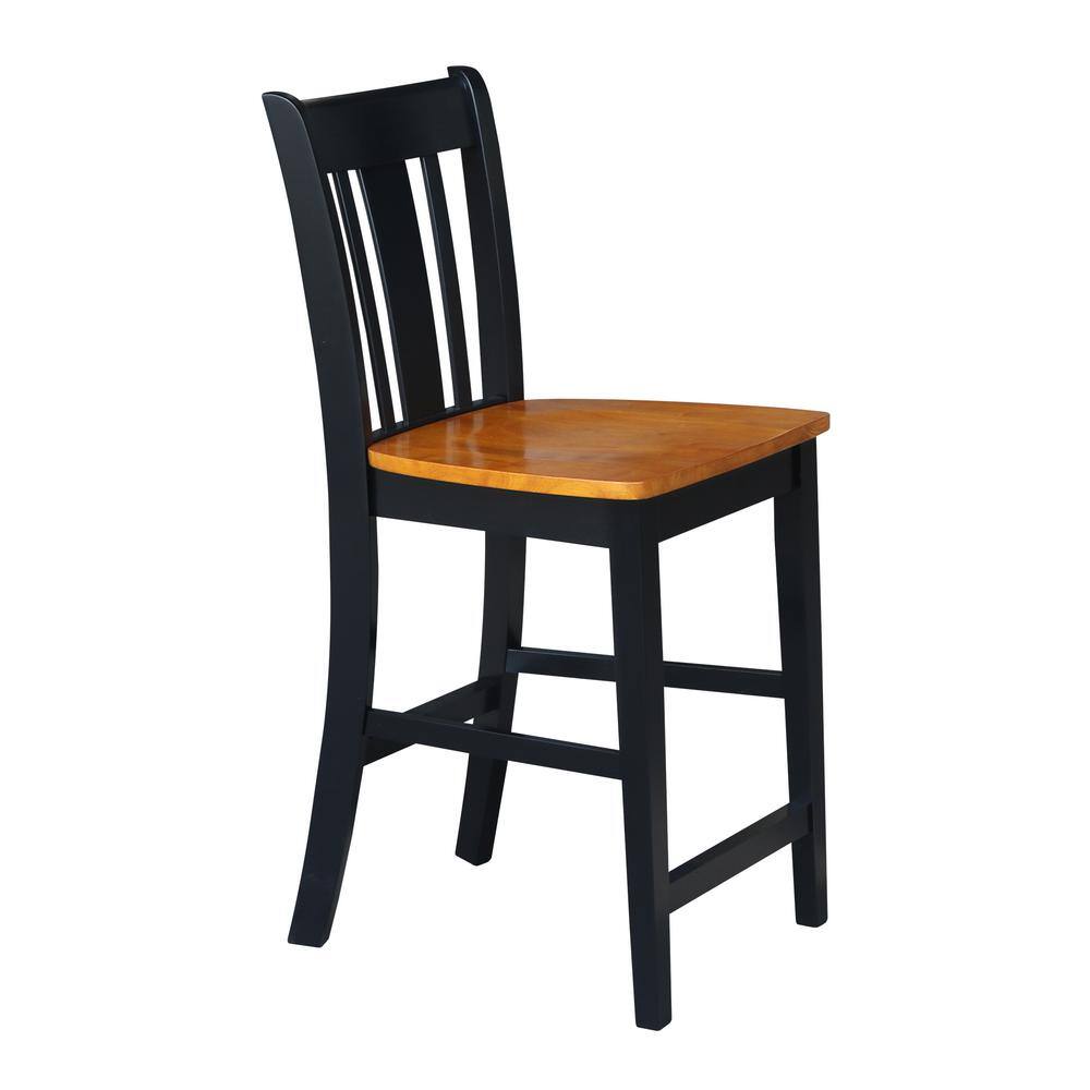 San Remo Black and Cherry Wood Counter Stool