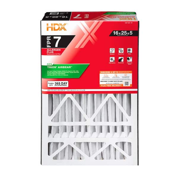 HDX 16 in. x 25 in. x 5 in. Trion AirBear Replacement Pleated Air Filter FPR 7, MERV 11