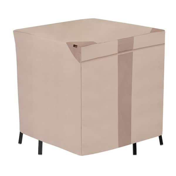 Monterey Water Resistant Square Outdoor Bar Height Patio Table and Chair Cover, 64 in. D x 66 in. W x 34 in. H, Beige