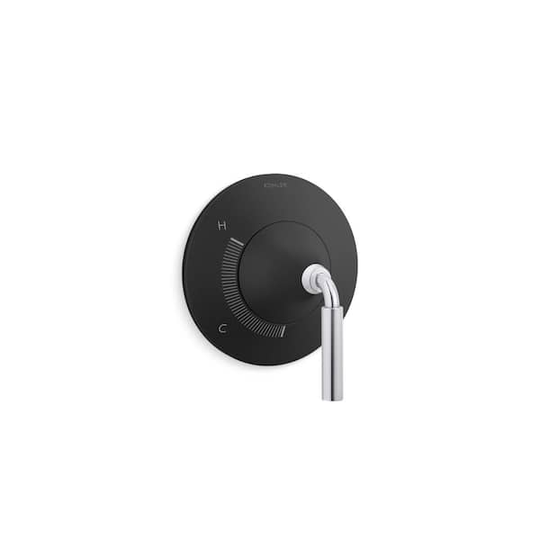 KOHLER Tone 1-Handle Pressure-Balancing Valve Trim in Polished Chrome with Matte Black (Valve Not Included)