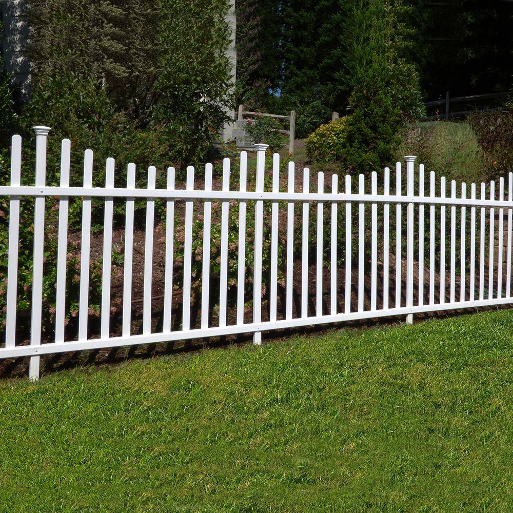 42in H x 92in W White Vinyl Scallop Picket Fence Panels