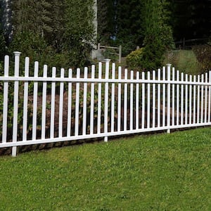 Weather Resistant Scalloped Top Dog Ear Vinyl Corner Spaced Picket Fence Panels 