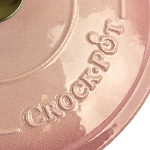Crock-Pot Artisan 2 Piece 5 Quarts Enamled Cast Iron Dutch Oven in Blush  Pink