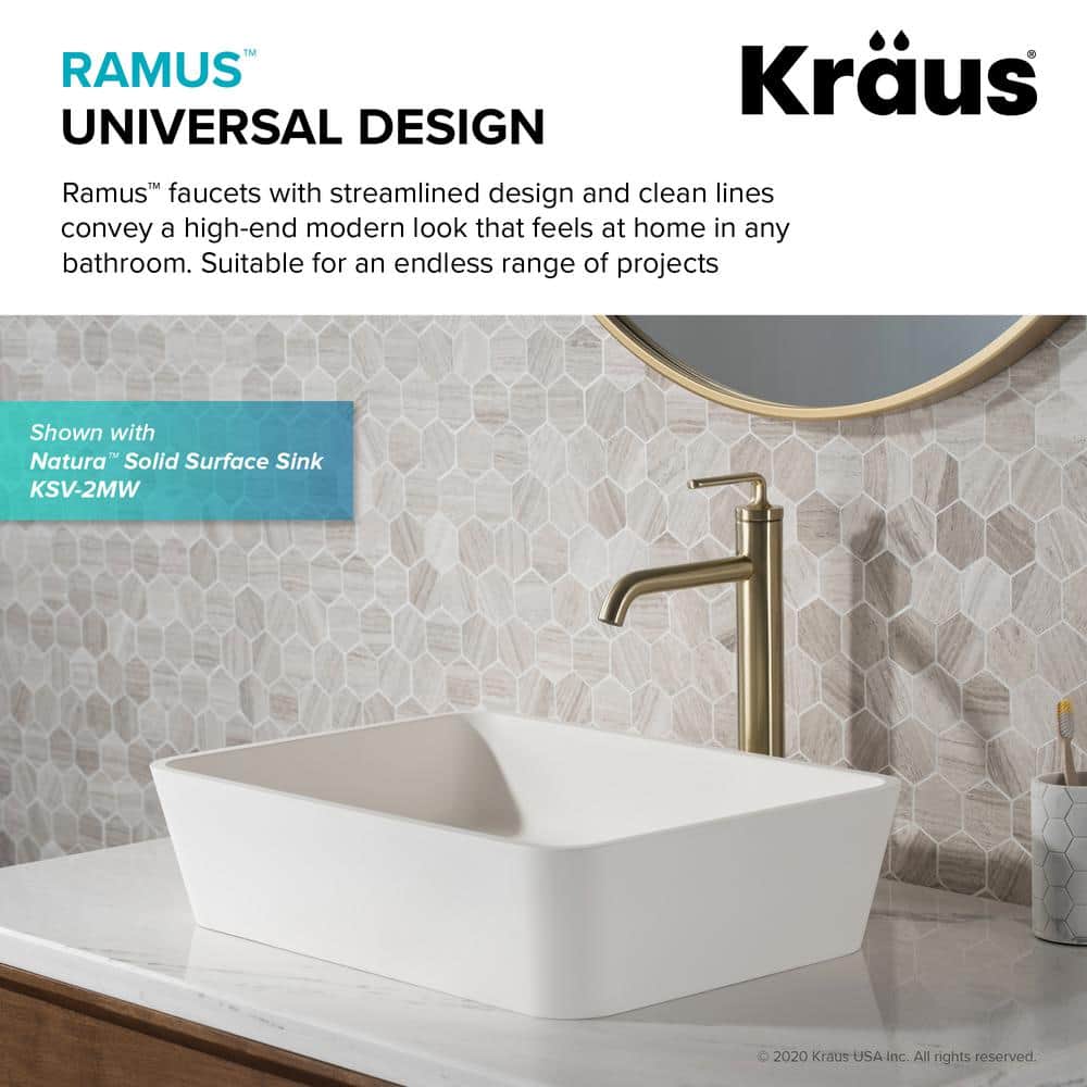 Brushed Gold Single Handle Vessel Sink Faucet