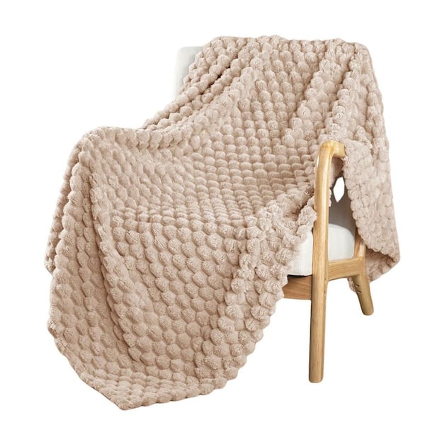 Modern Extra Large Soft Fleece Polyester Camel Throw Blanket for Couch, Fuzzy Cozy Lightweight for All Season