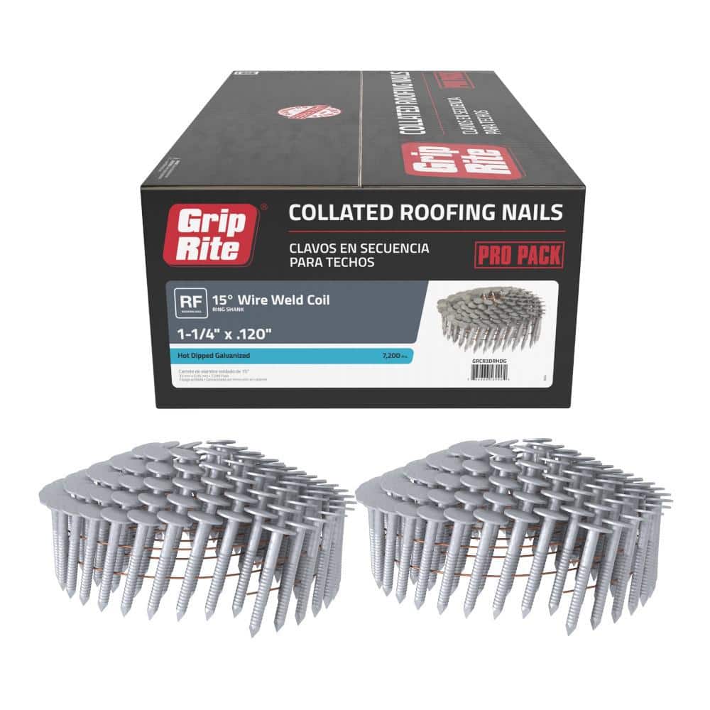 Grip-Rite 1-1/4 in. x 0.120 in. 15° Wire Collated Hot