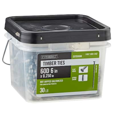 6 in. x 60D Hot Dipped Galvanized Nail Timber Tie 30 lbs.
