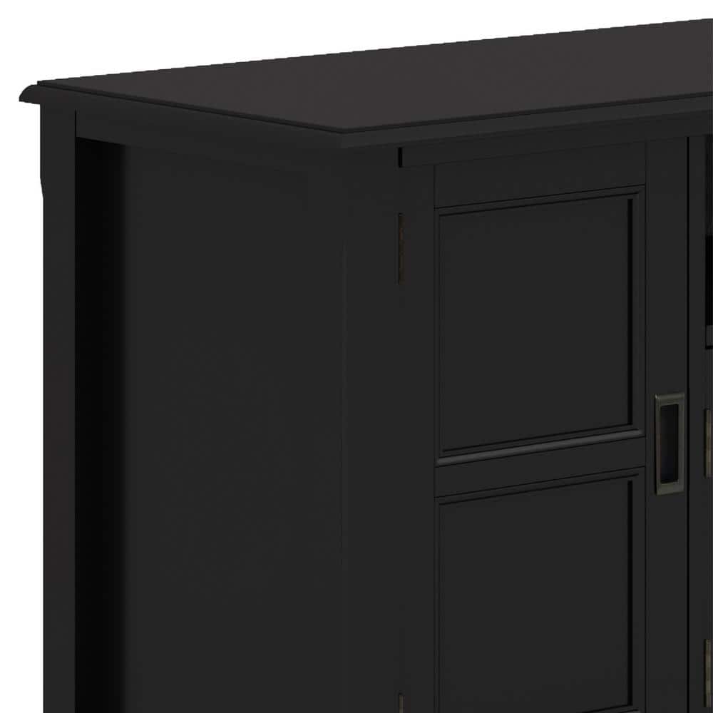 Burlington Black Solid Wood 72" TV Media Stand with Cabinets
