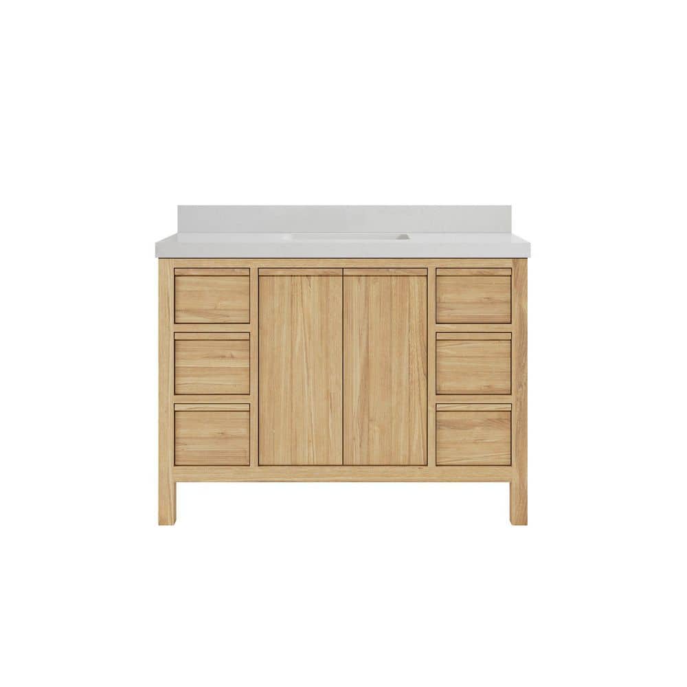 "Elizabeth 48 in. W x 22 in. D x 36 in. H Bath Vanity in Natural with 2"" Carrara Quartz Top" price history on PriceWatchPro