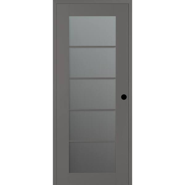 Belldinni Vona 18 In X 80 In Left Hand 5 Lite Frosted Glass Gray Matte Composite Diy Friendly