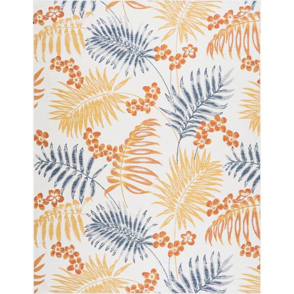 Flora Multi-Color 5 ft. x 7 ft. Floral Indoor/Outdoor Area Rug