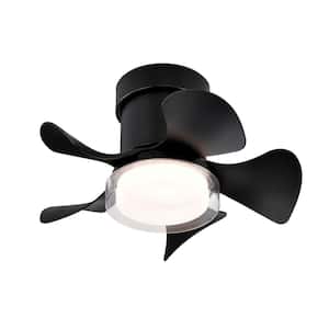 21 in. Smart Indoor Matte Black Ceiling Fan with Integrated LED with Remote Control