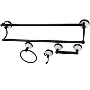 Traditional 4-Piece Bath Hardware Set in Oil Rubbed Bronze