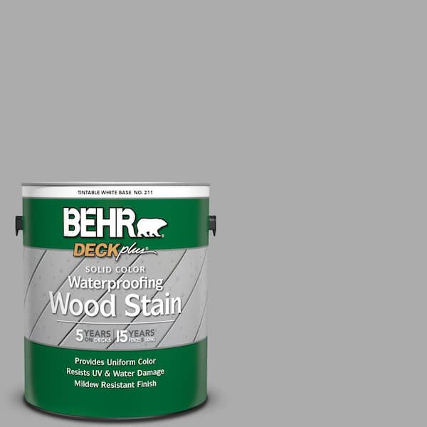 BEHR DECKplus 1 gal. #N520-3 Flannel Gray Solid Color Waterproofing Exterior Wood Stain