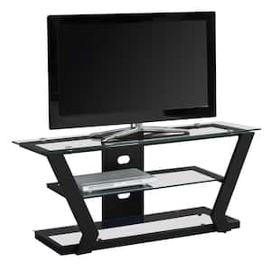 48 in. Black Metal TV Stand Fits TVs Up to 48 in. with Cable Management