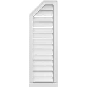 14 in. x 42 in. Octagonal Surface Mount PVC Gable Vent: Functional with Brickmould Sill Frame