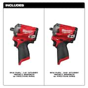 M12 FUEL 12V Lithium-Ion Brushless Cordless Stubby 3/8 in. Impact Wrench and Stubby 1/2 in. Impact Wrench