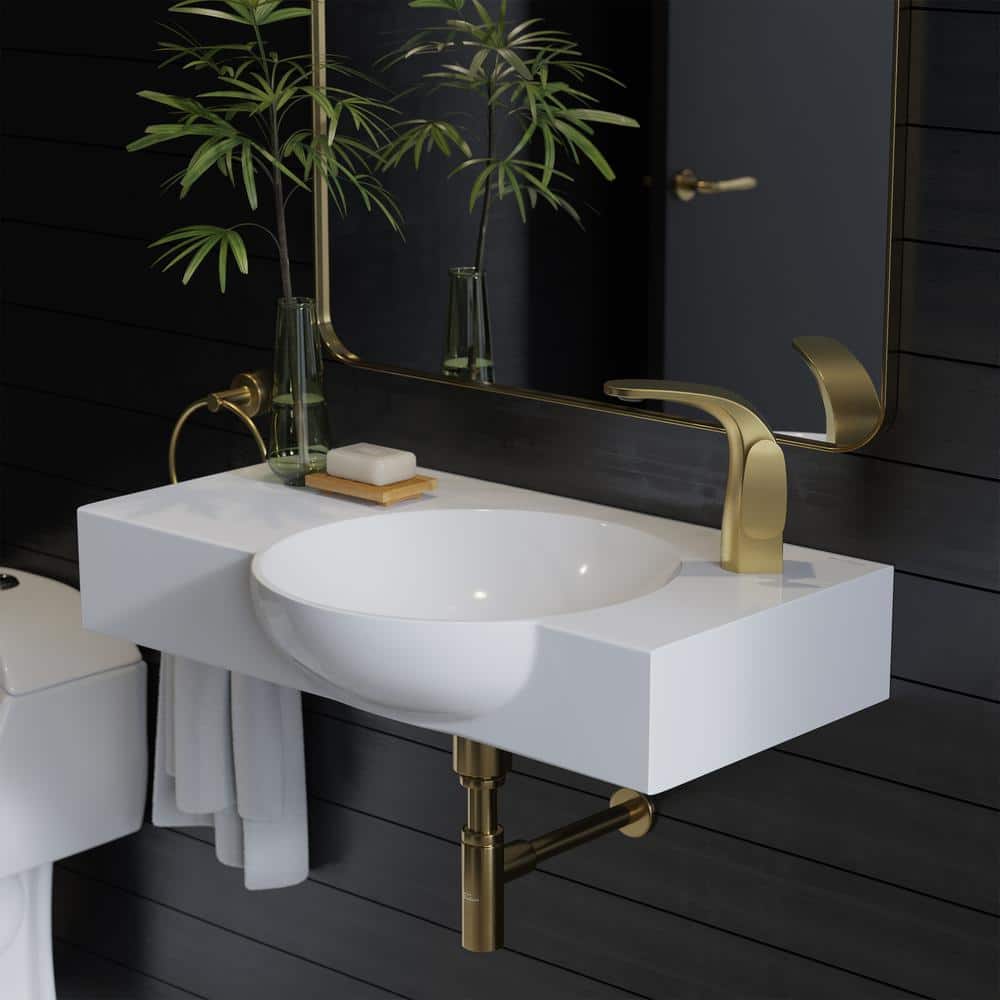 Chateau 30" Glossy White Ceramic Wall-Mount Bathroom Sink