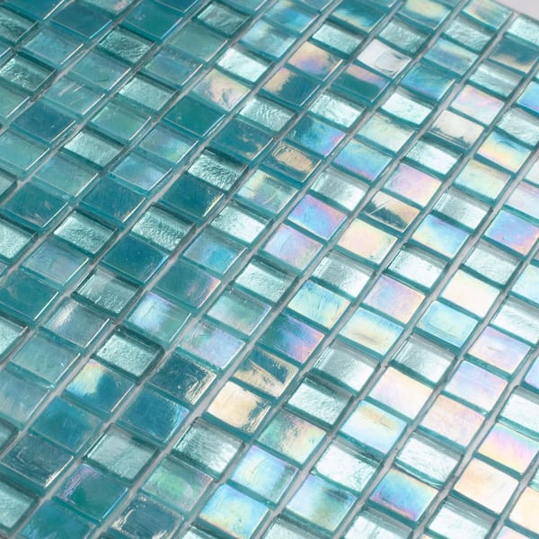 Apollo Tile Mingles 11.6 in. x 11.6 in. Glossy Mint Green Glass