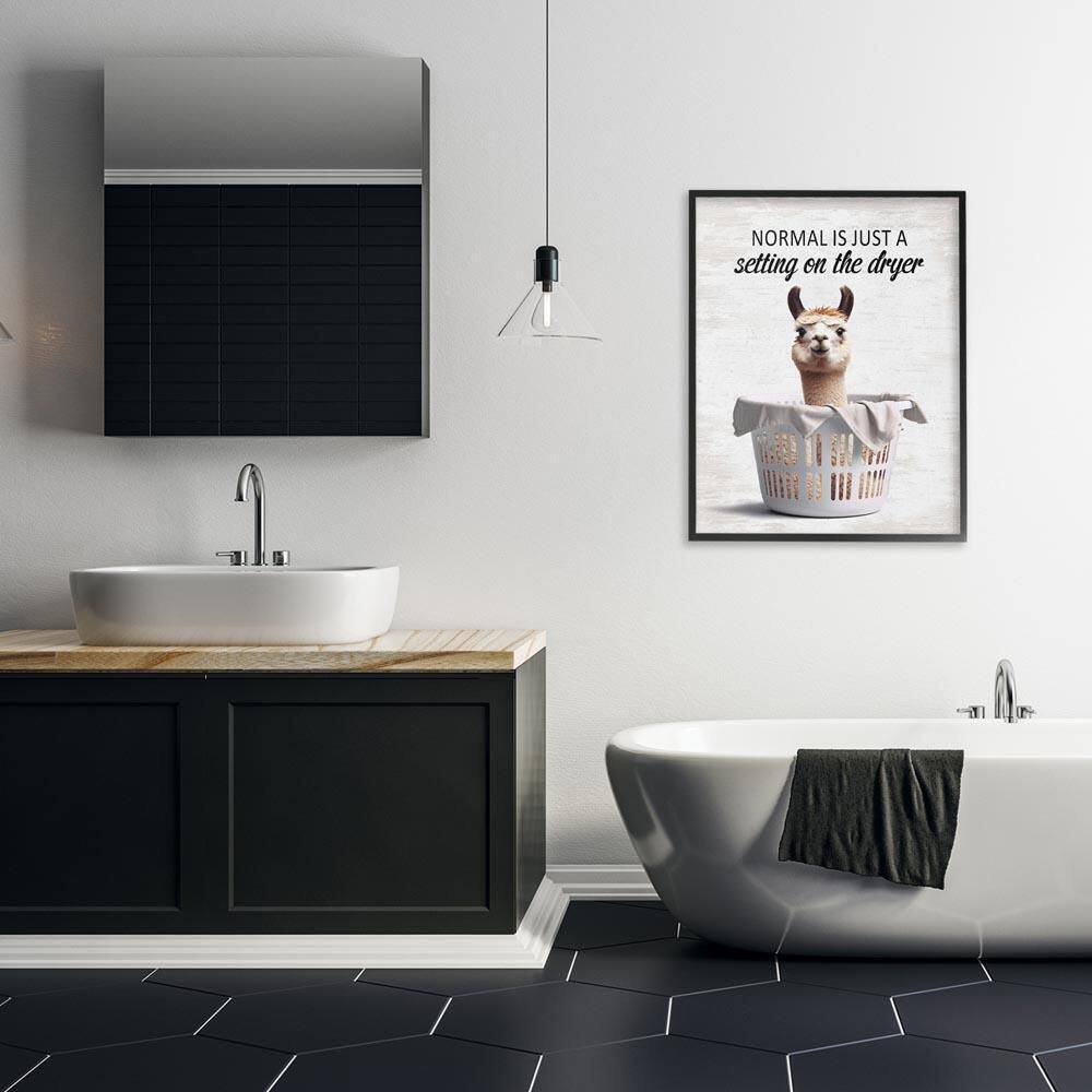 Funny Normal Dryer Quote by Lettered and Lined Black Framed Typography Giclee Art Print 30 in. x 24 in. price history on PriceWatchPro