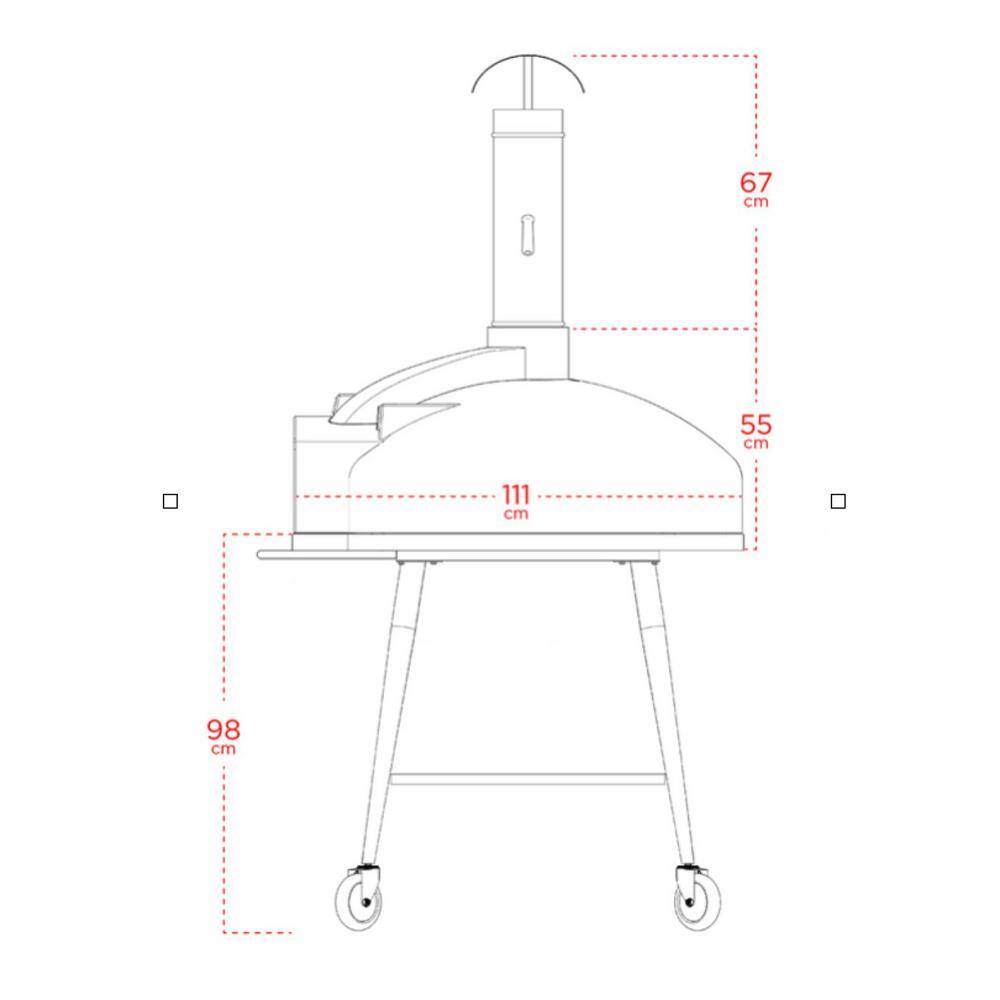 Red Rock 100 Beige Ceramic Wood Fired Outdoor Pizza Oven