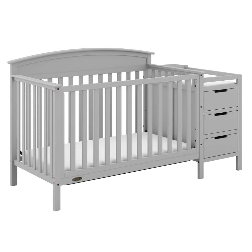 Graco Benton Pebble Gray 4-in-1-Convertible Crib and Changer -  04586-64F
