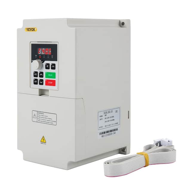VEVOR VFD 4KW 220-Volt 5.5HP, 1 or 3 Phase Input, 3 Phase Output Variable Frequency Drive, AC 17A CNC Motor Inverter Converter