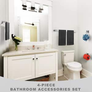 4- Piece Bathroom Hardware Set in Brushed Nickel