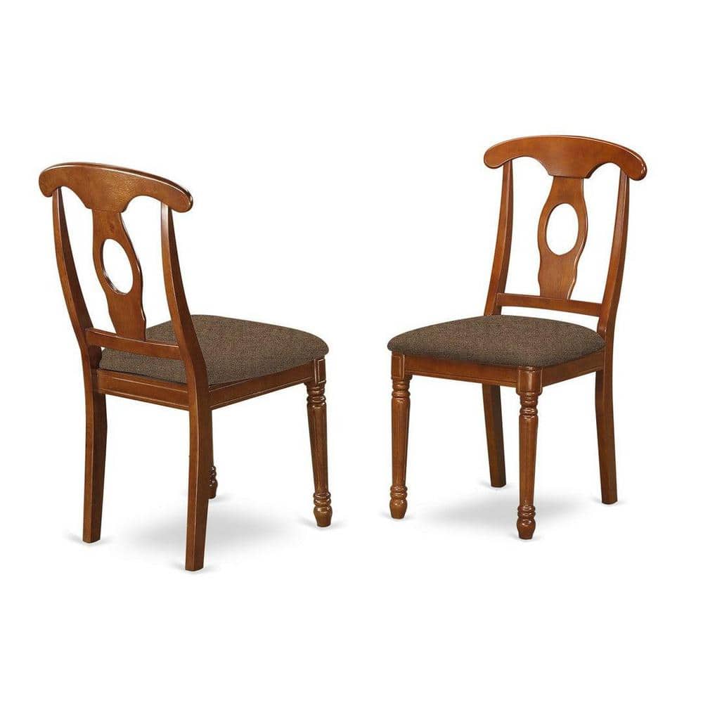 Saddle Brown Oval Wood Dining Set with 6 Chairs