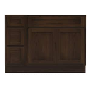 42 in. W x 21 in. D x 32.5 in. H Bath Vanity Cabinet without Top in Brown