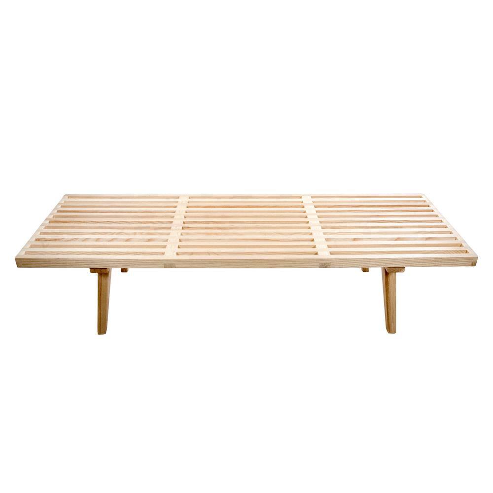 Mid-Century 5' Natural Wood Platform Bench