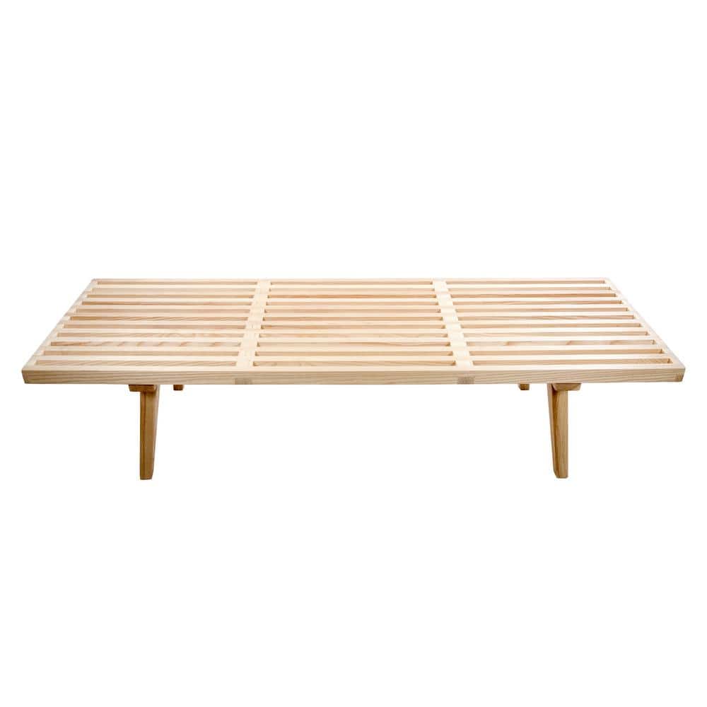 Mid-Century 5' Natural Wood Platform Bench