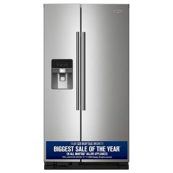 36 in. 25 cu. ft. Side-by-Side Refrigerator in Fingerprint Resistant Stainless Steel with Can Caddy