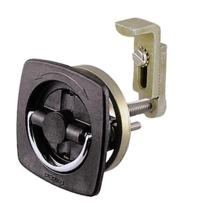 1-1/8 in. to 2 in. Dia White Flush-Mount Non-Locking Latch with Offset Adjustable Cam Bar