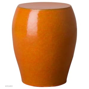 Seiji Orange Indoor/Outdoor Ceramic Garden Stool