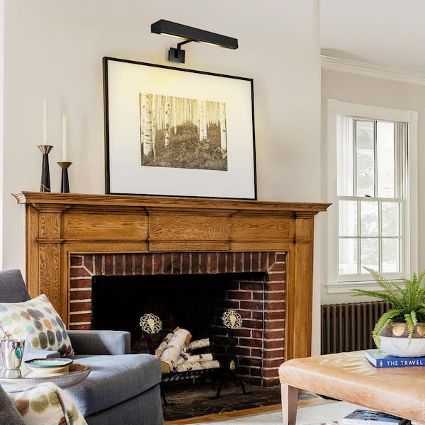 24 in. 2-Light Dimmable LED Hardwired Black Wall Sconce, Adjustable Picture Light for Gallery, Library, Painting, Art