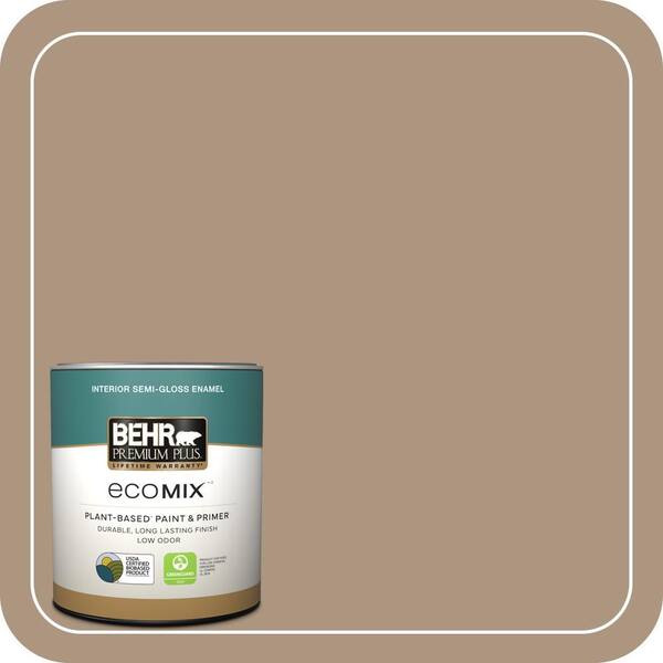1 qt. Home Decorators #HDC-SP14-5 Mocha Tan Semi-Gloss Enamel EcoMix Plant-Based Interior Paint & Primer