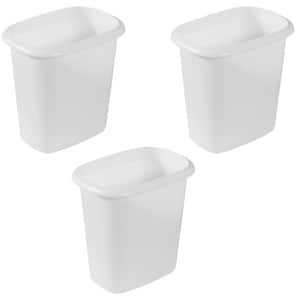 1.5 Gal. Capacity White Plastic Household Trash Can (3-Pack)