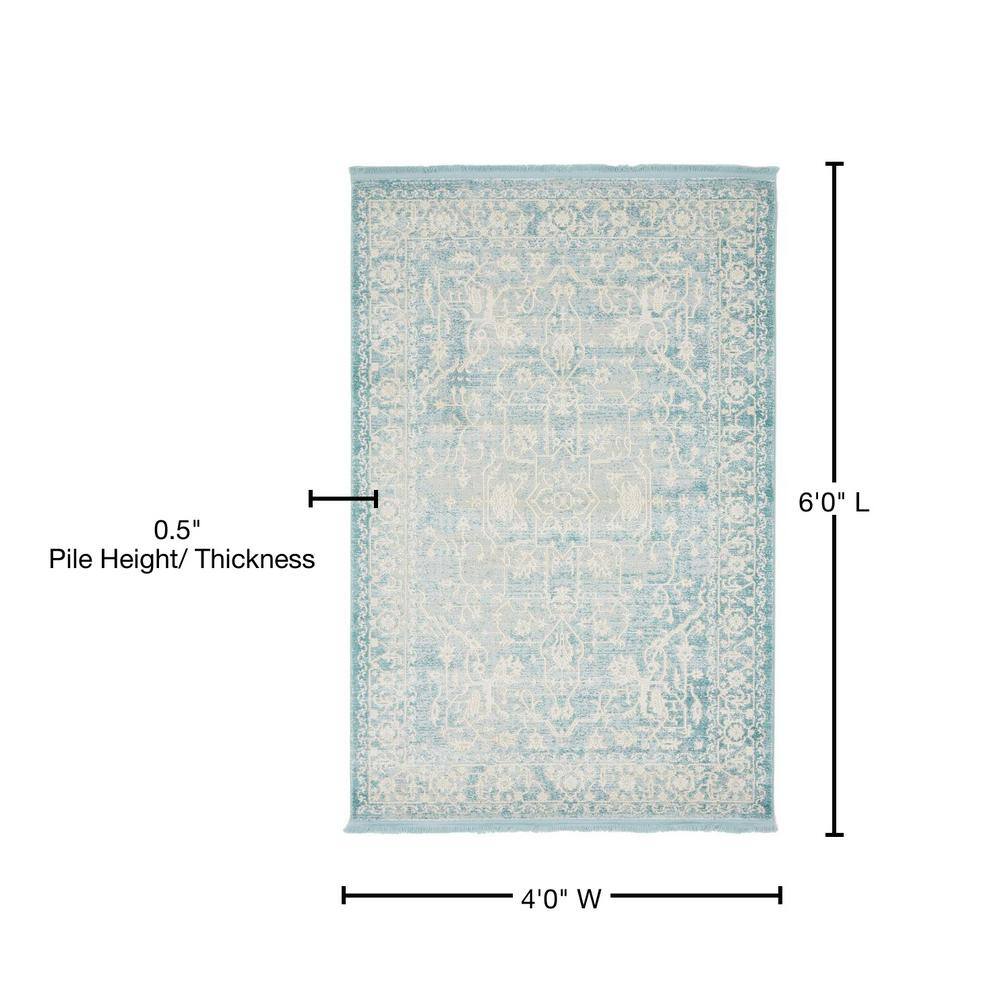 Serenity Light Blue 4x6 Abstract Indoor Rug